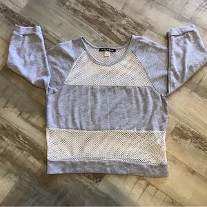 Planet Gold grey with white mesh sweatshirt